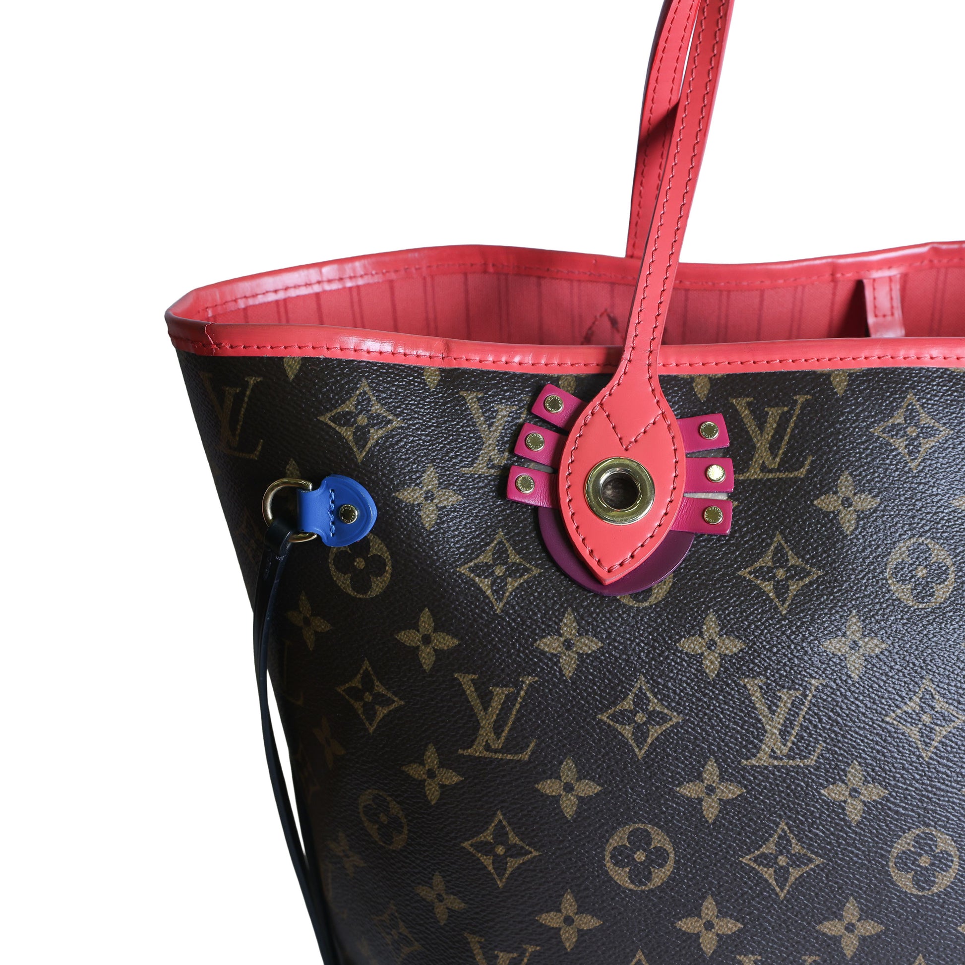 Preowned LOUIS VUITTON Monogram Totem Neverfull MM Brown & Flamingo Trim - Limited Edition | Luxe Again Maison