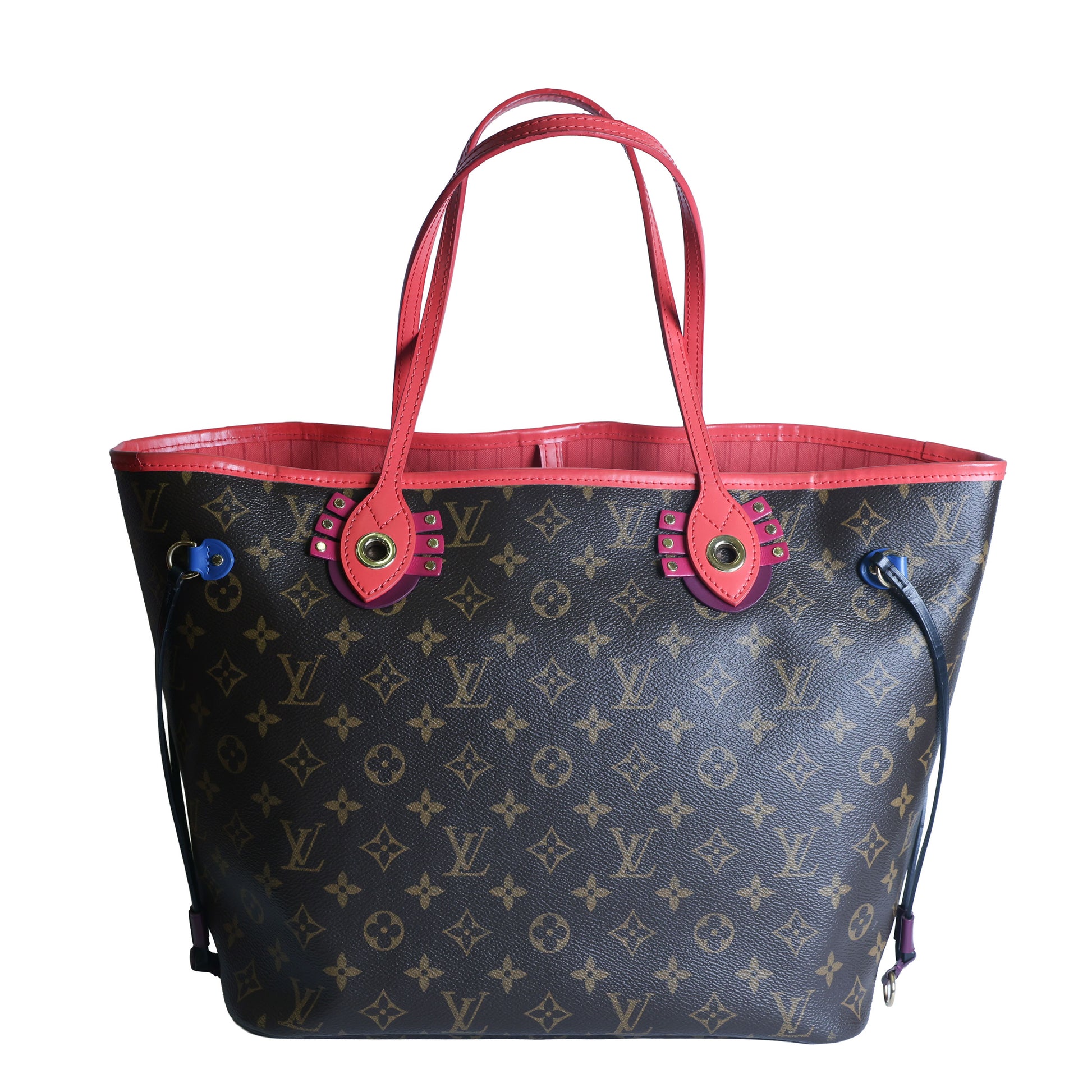 Preowned LOUIS VUITTON Monogram Totem Neverfull MM Brown & Flamingo Trim - Limited Edition | Luxe Again Maison