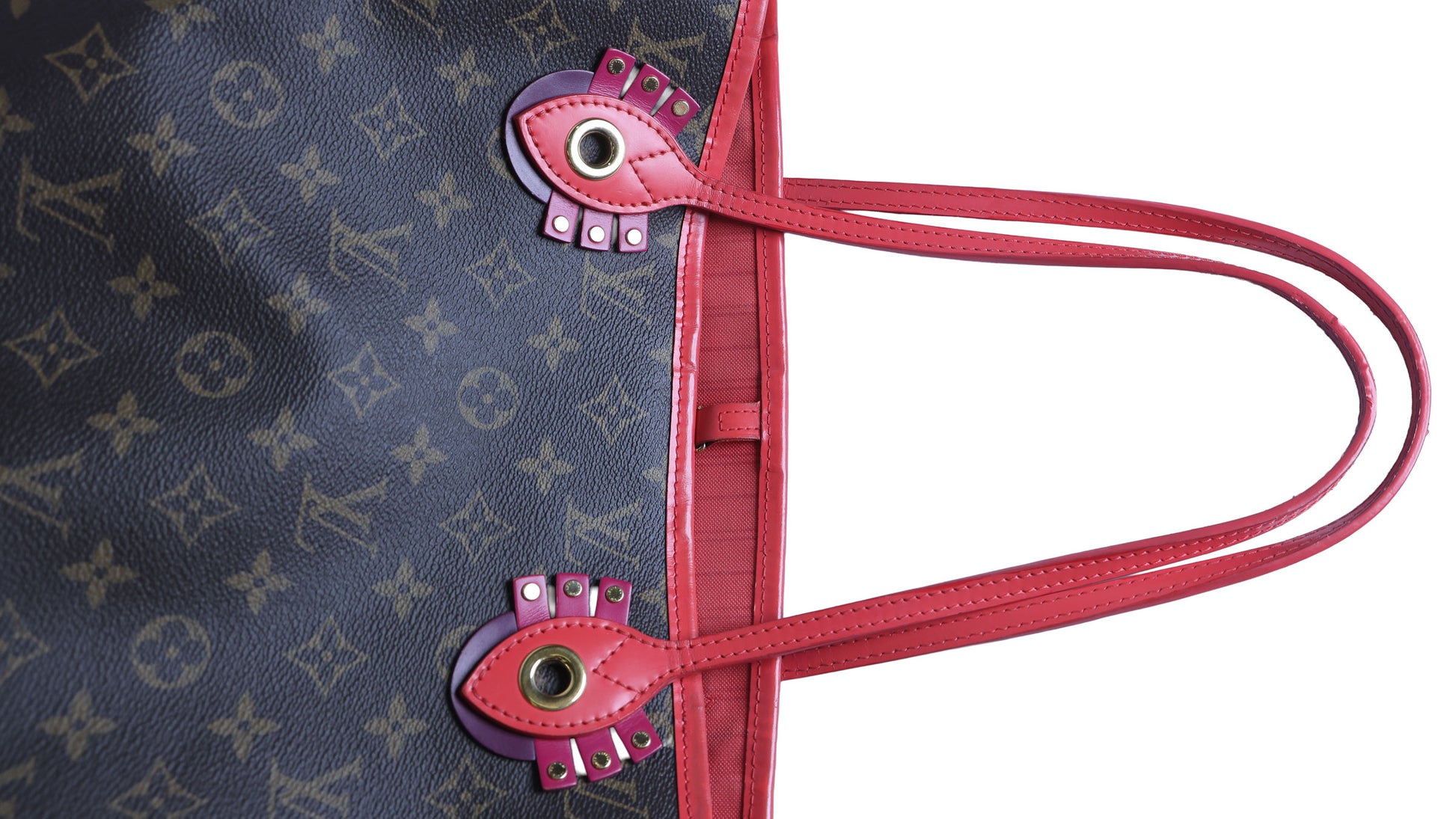 Preowned LOUIS VUITTON Monogram Totem Neverfull MM Brown & Flamingo Trim - Limited Edition | Luxe Again Maison