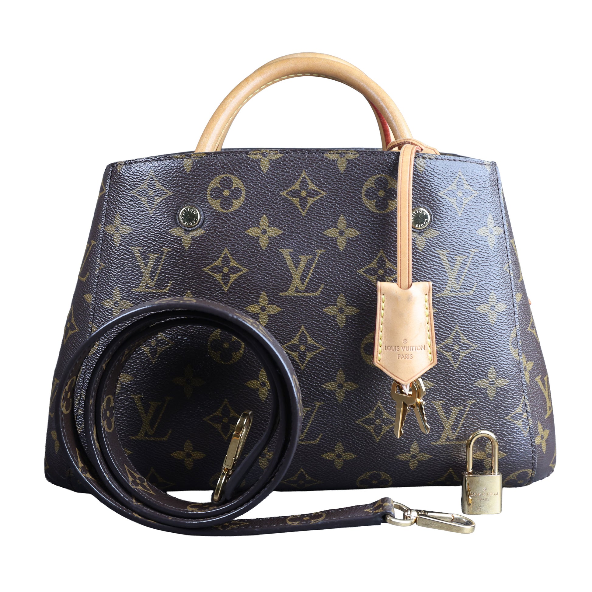Preowned LOUIS VUITTON Montaigne BB Monogram Canvas x Leather Bag | Luxe Again Maison
