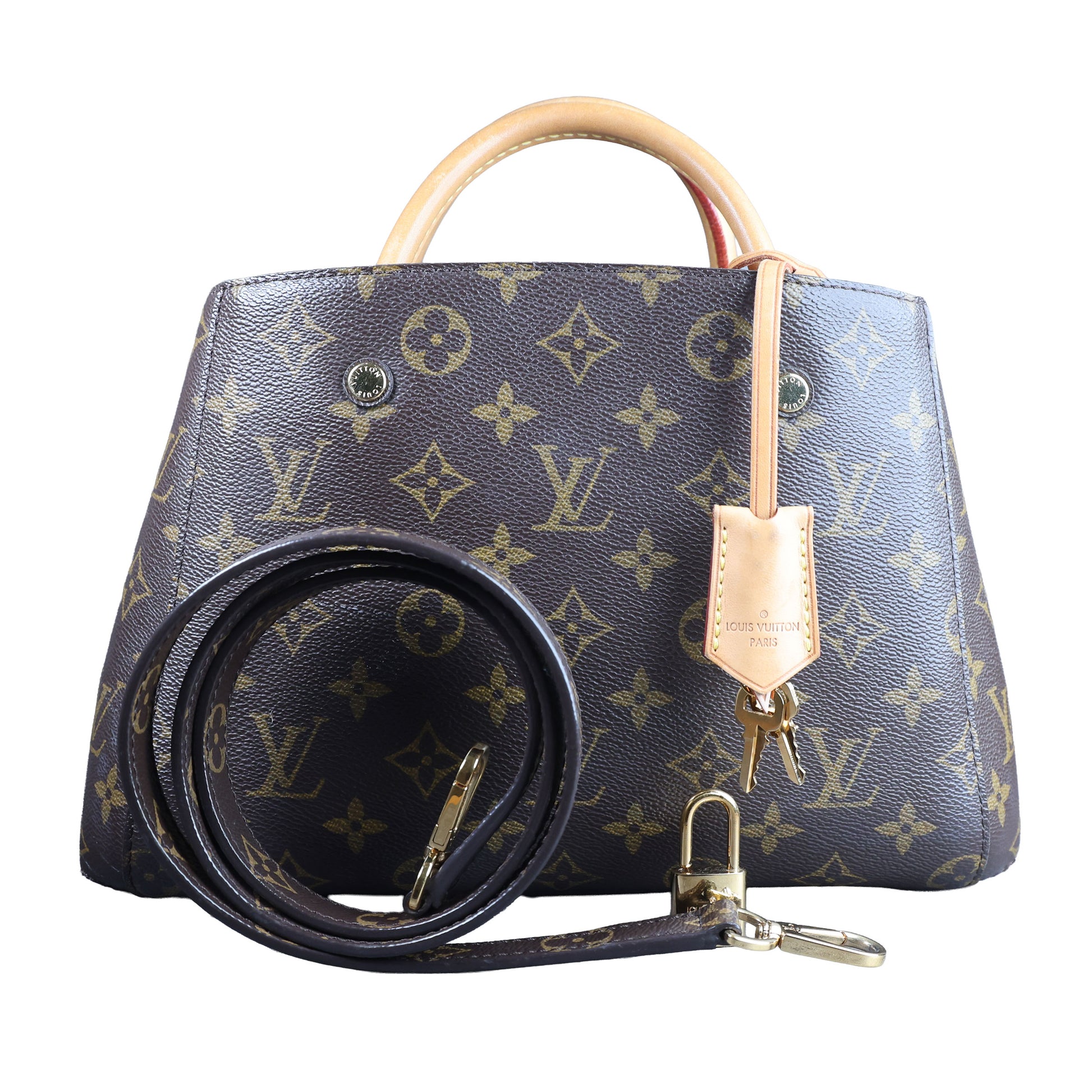 Preowned LOUIS VUITTON Montaigne BB Monogram Canvas x Leather Bag | Luxe Again Maison
