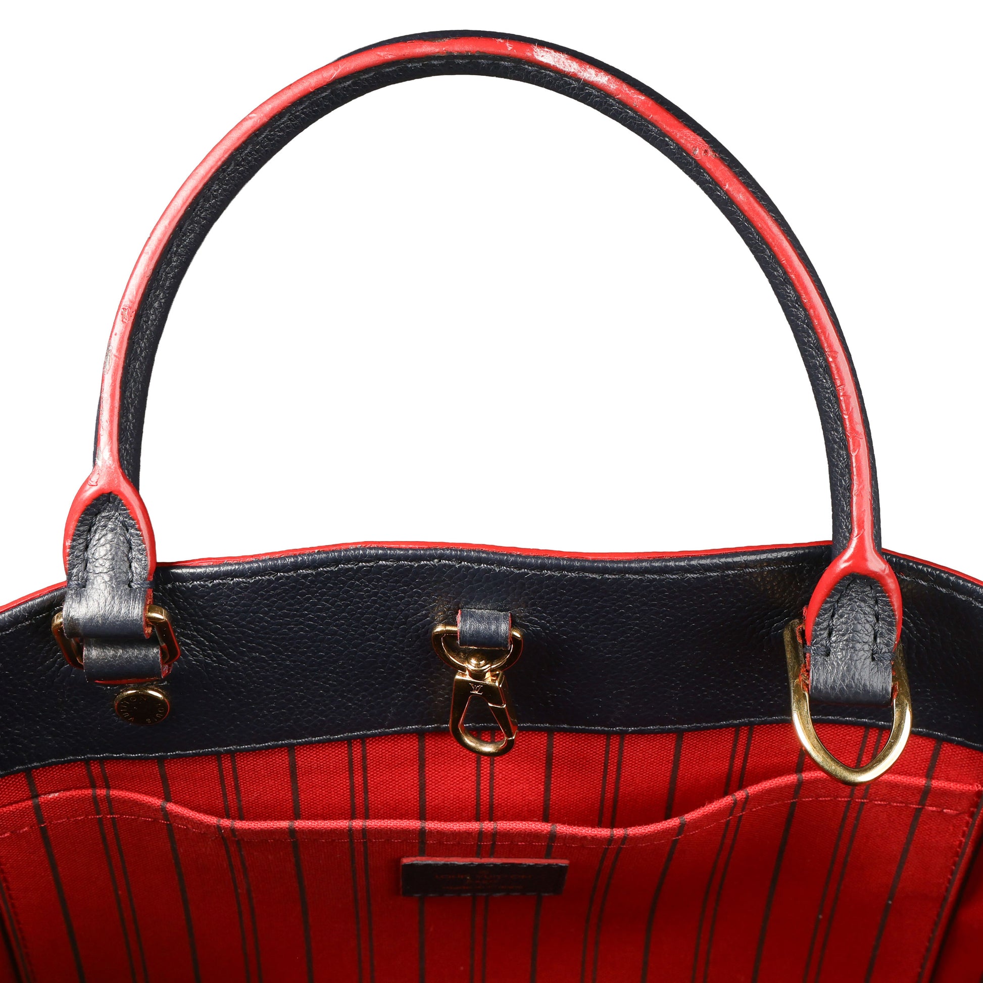 Preowned LOUIS VUITTON Montaigne MM Monogram Empreinte Leather Navy Blue | Luxe Again Maison