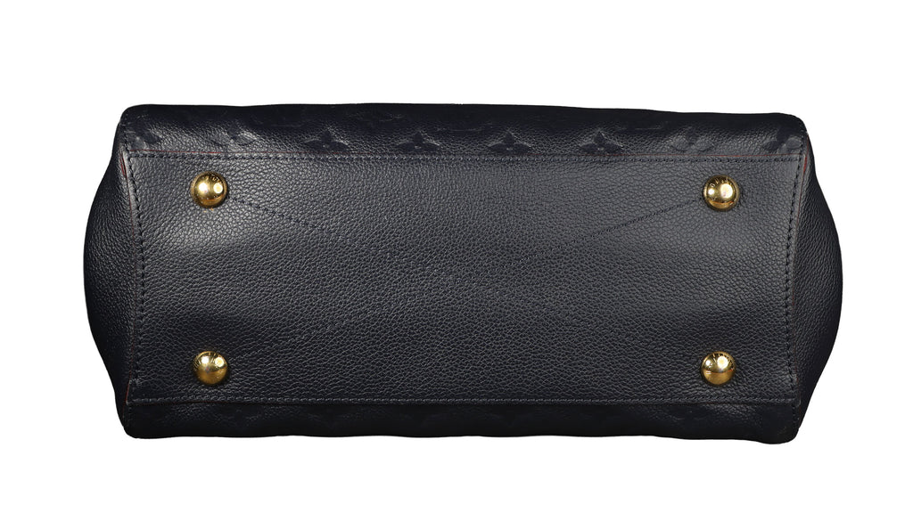 Preowned LOUIS VUITTON Montaigne MM Monogram Empreinte Leather Navy Blue | Luxe Again Maison