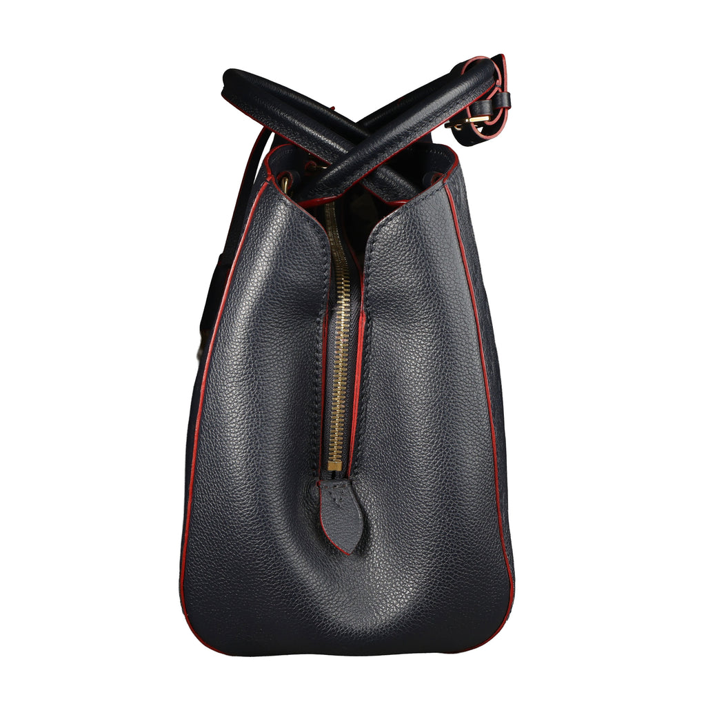 Preowned LOUIS VUITTON Montaigne MM Monogram Empreinte Leather Navy Blue | Luxe Again Maison