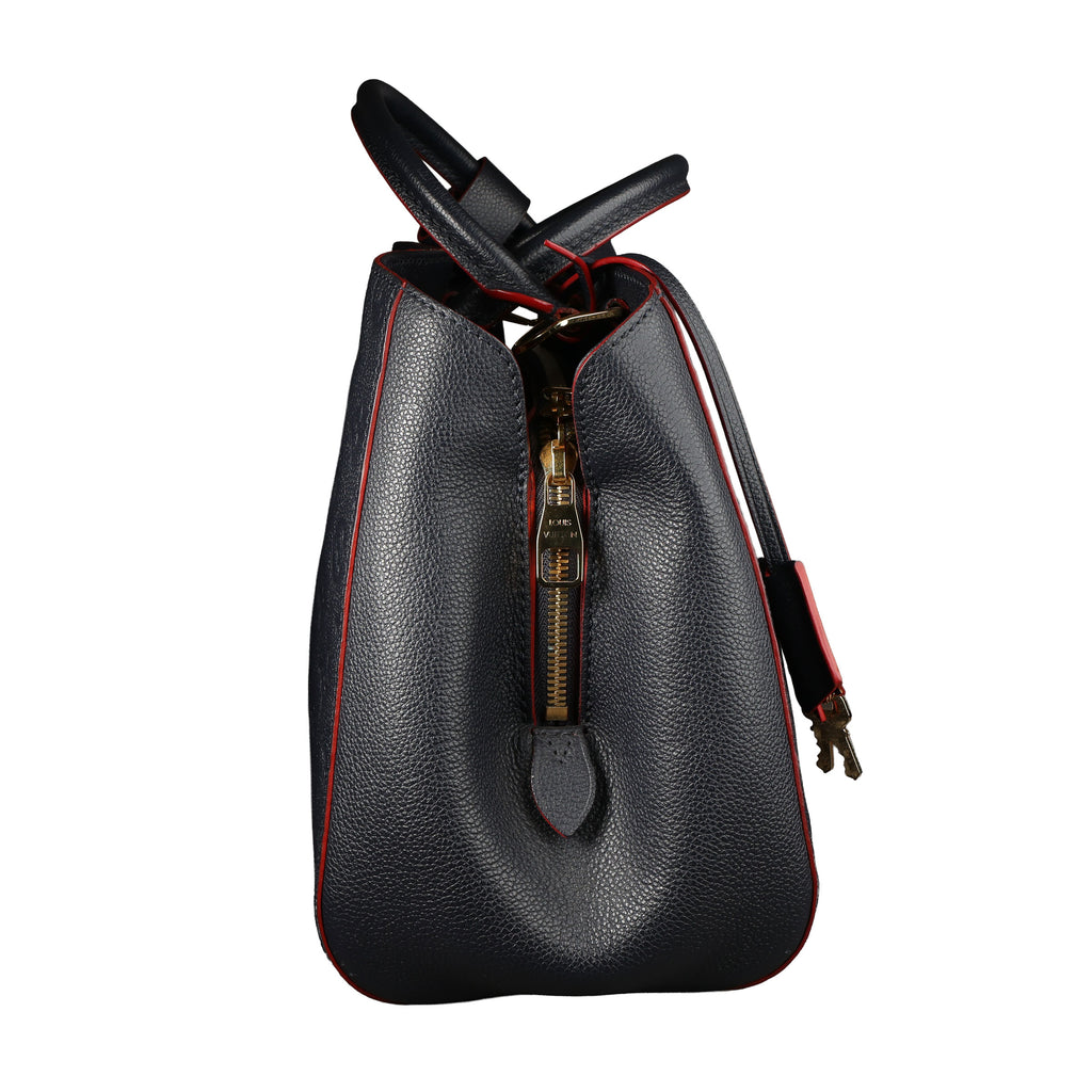 Preowned LOUIS VUITTON Montaigne MM Monogram Empreinte Leather Navy Blue | Luxe Again Maison