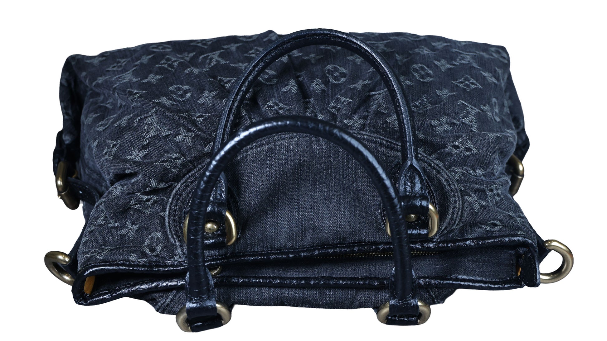 LOUIS VUITTON Neo Cabby MM Noir Monogram Denim Leather Top Handle Bag | Luxe Again Maison