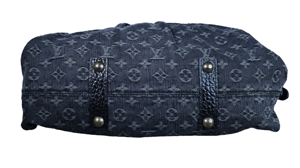 LOUIS VUITTON Neo Cabby MM Noir Monogram Denim Leather Top Handle Bag | Luxe Again Maison