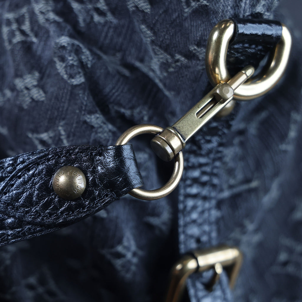 LOUIS VUITTON Neo Cabby MM Noir Monogram Denim Leather Top Handle Bag | Luxe Again Maison