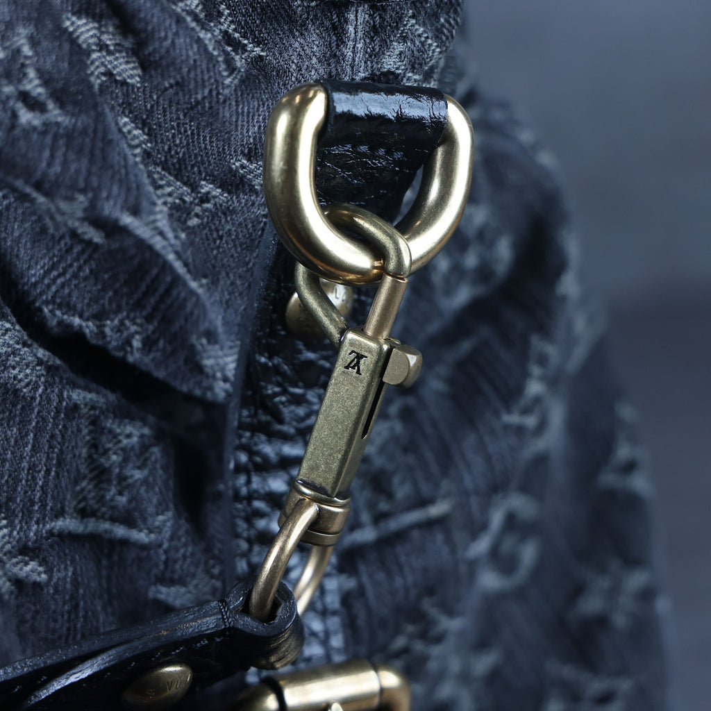 LOUIS VUITTON Neo Cabby MM Noir Monogram Denim Leather Top Handle Bag | Luxe Again Maison