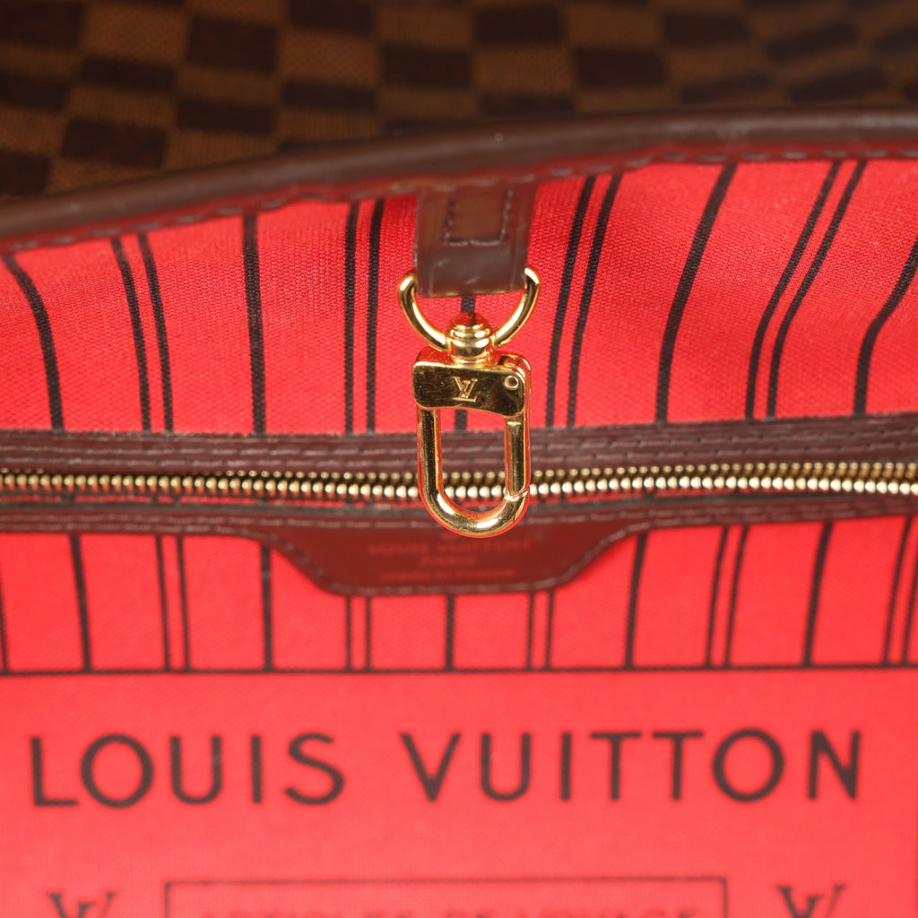 Preowned LOUIS VUITTON Neverfull MM Damier Ebene Canvas x Leather Trim | Luxe Again Maison