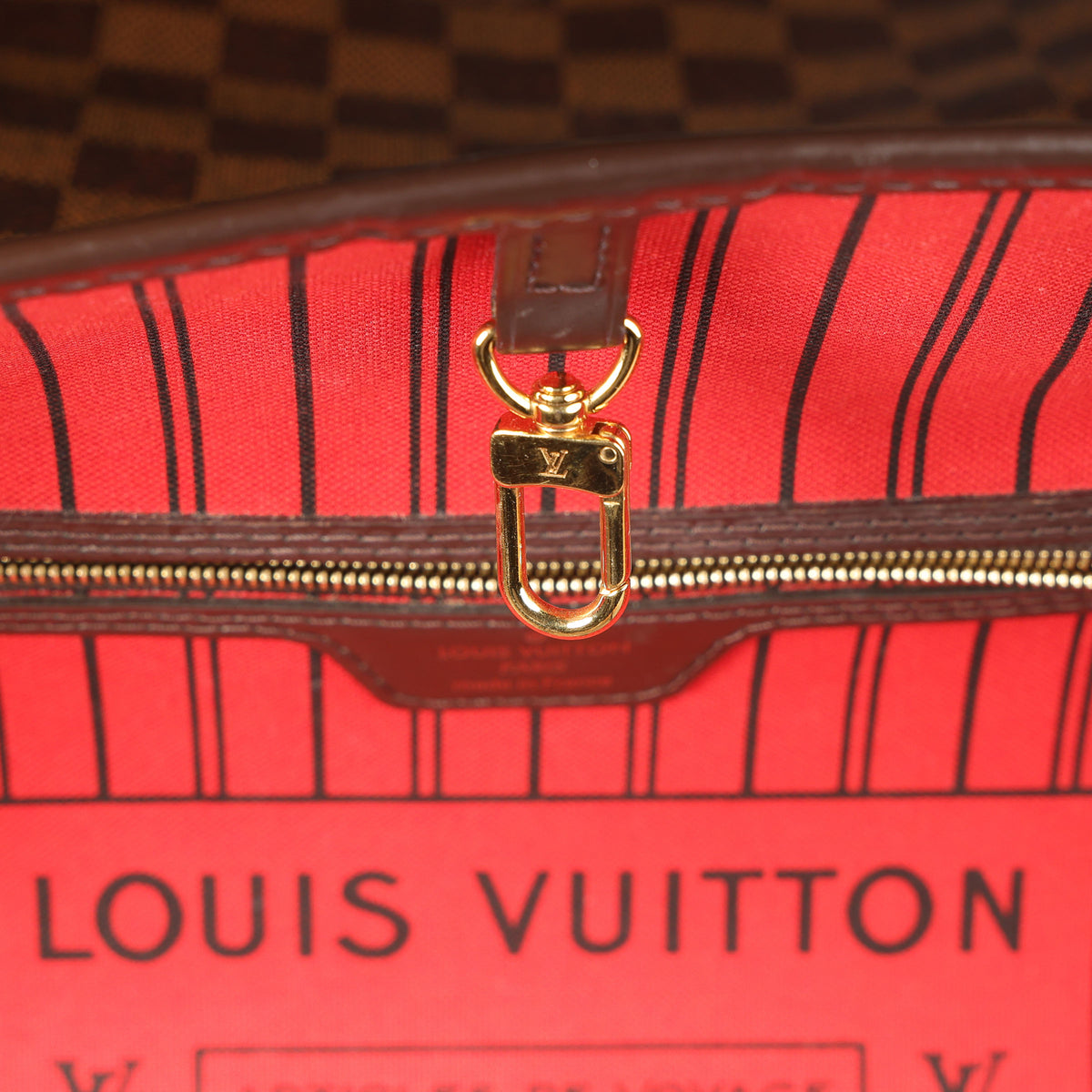 Preowned LOUIS VUITTON Neverfull MM Damier Ebene Canvas x Leather Trim | Luxe Again Maison