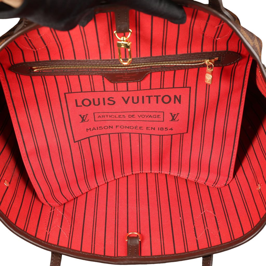 Preowned LOUIS VUITTON Neverfull MM Damier Ebene Canvas x Leather Trim | Luxe Again Maison