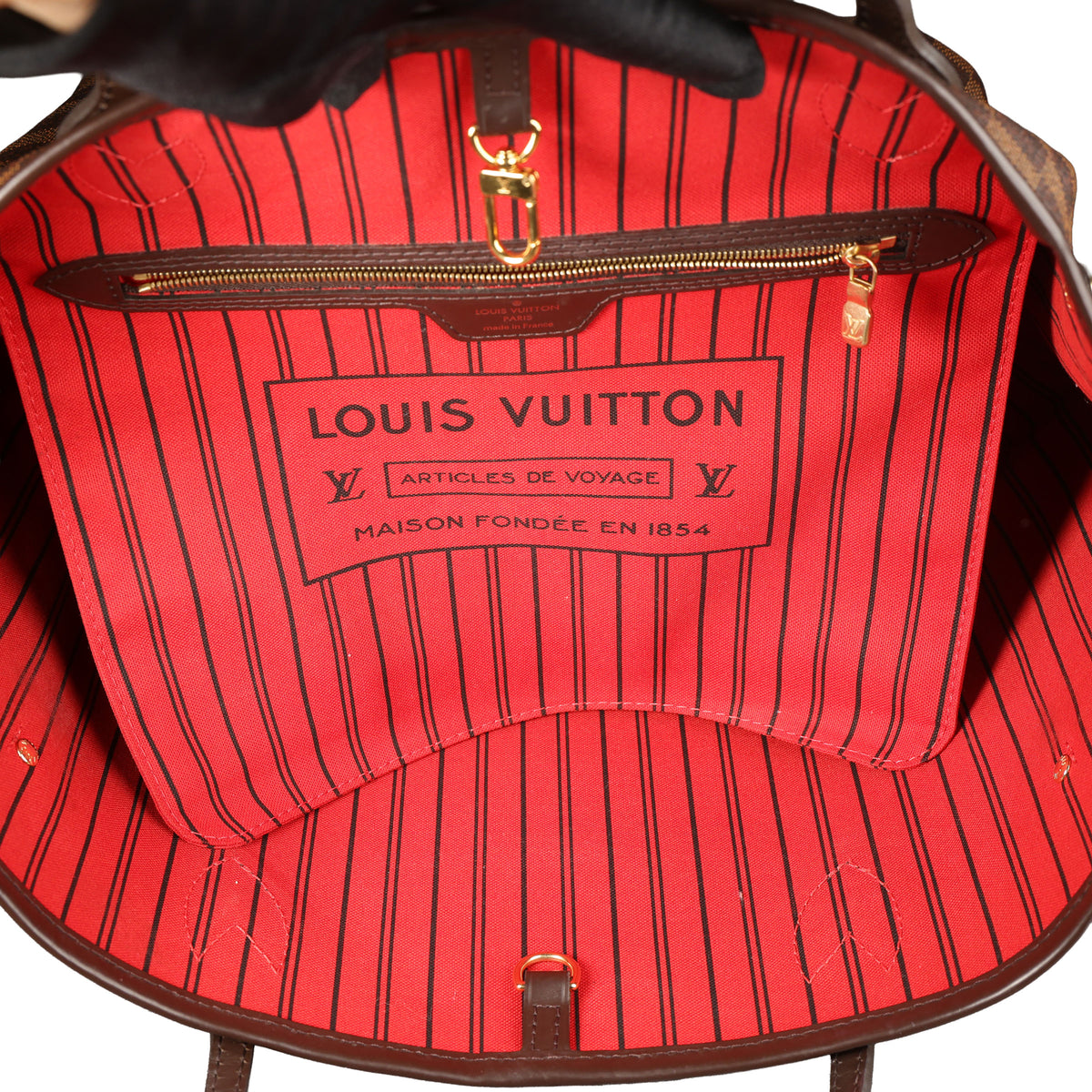 Preowned LOUIS VUITTON Neverfull MM Damier Ebene Canvas x Leather Trim | Luxe Again Maison