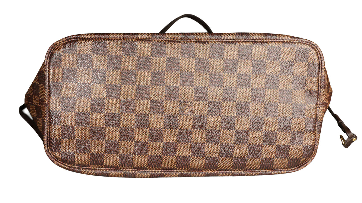 Preowned LOUIS VUITTON Neverfull MM Damier Ebene Canvas x Leather Trim | Luxe Again Maison