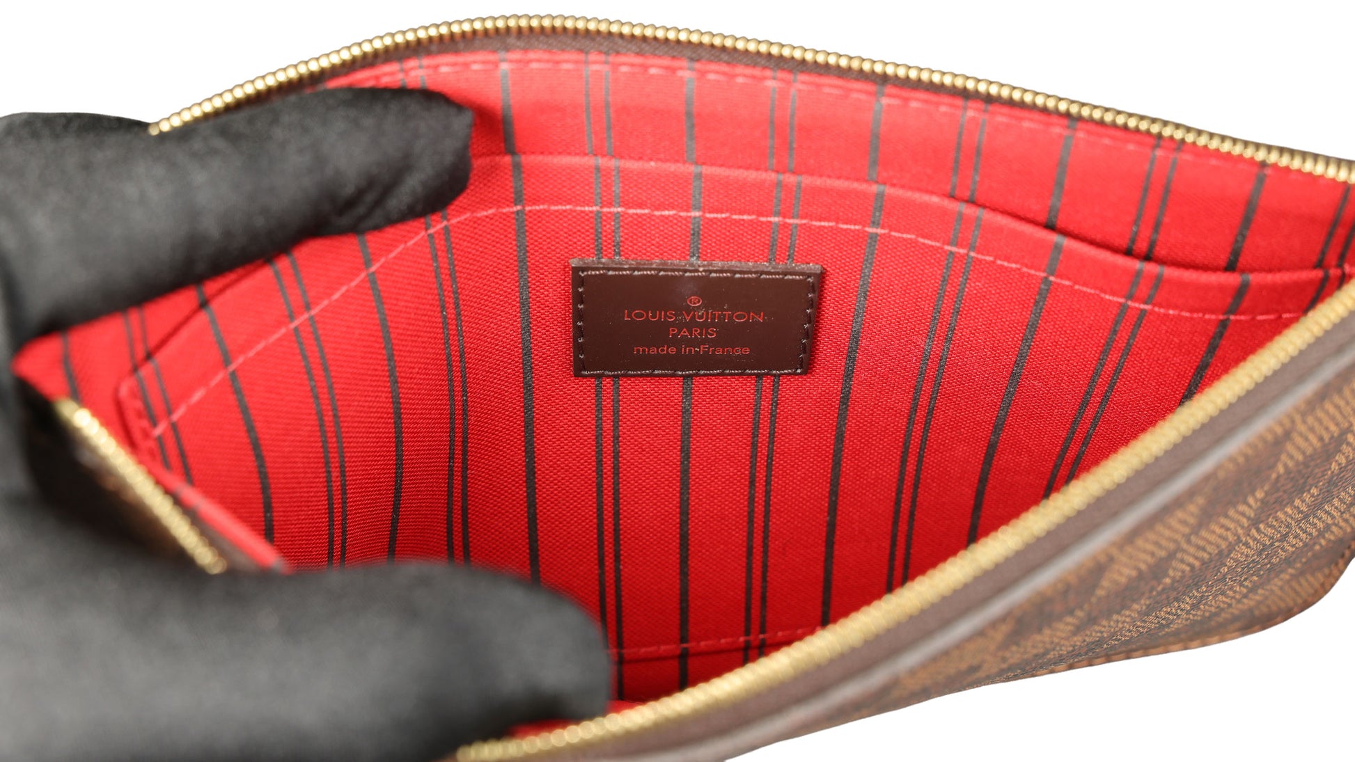 Preowned LOUIS VUITTON Neverfull MM Damier Ebene Canvas x Leather Trim | Luxe Again Maison