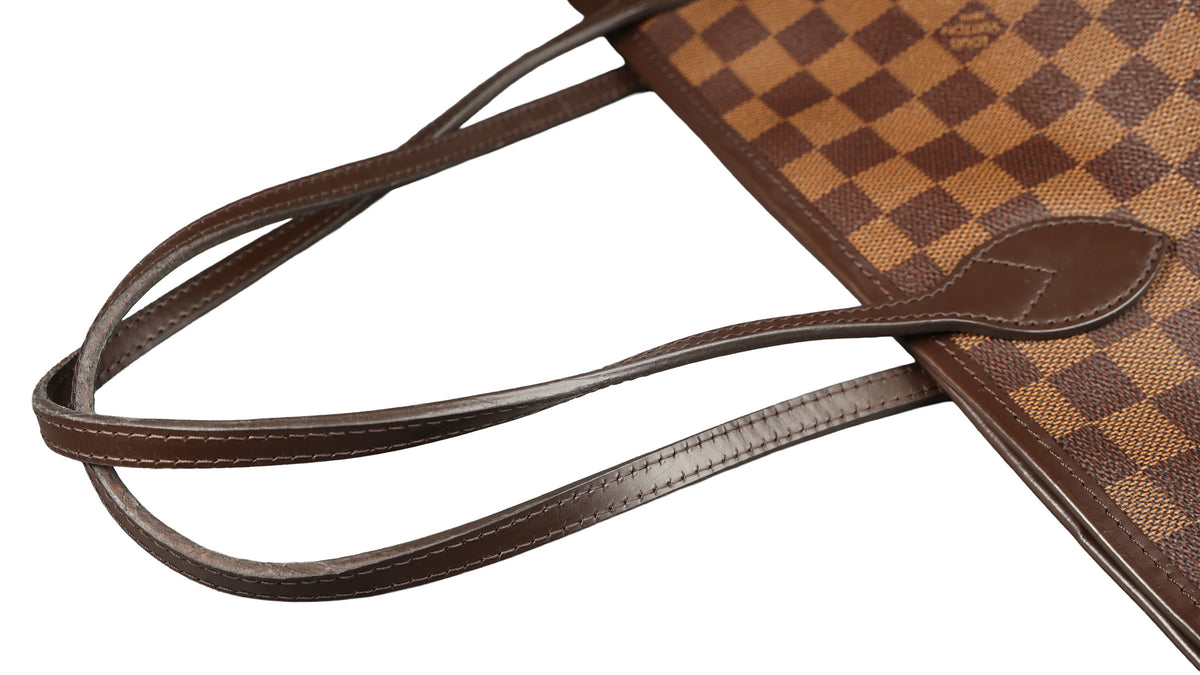 Preowned LOUIS VUITTON Neverfull MM Damier Ebene Canvas x Leather Trim | Luxe Again Maison