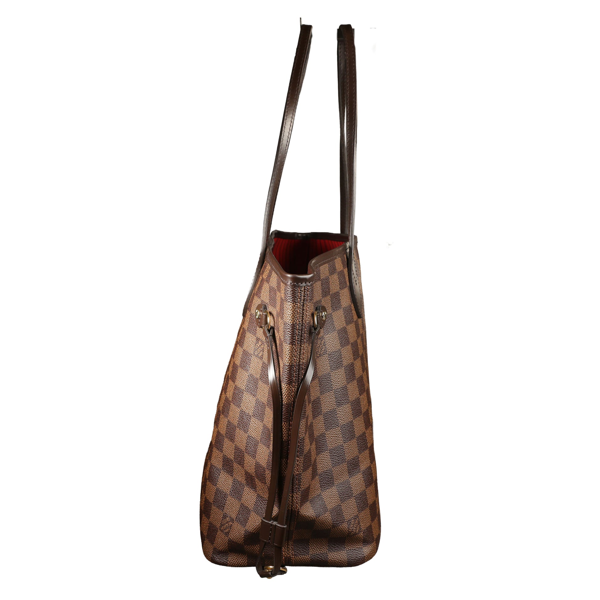 Preowned LOUIS VUITTON Neverfull MM Damier Ebene Canvas x Leather Trim | Luxe Again Maison
