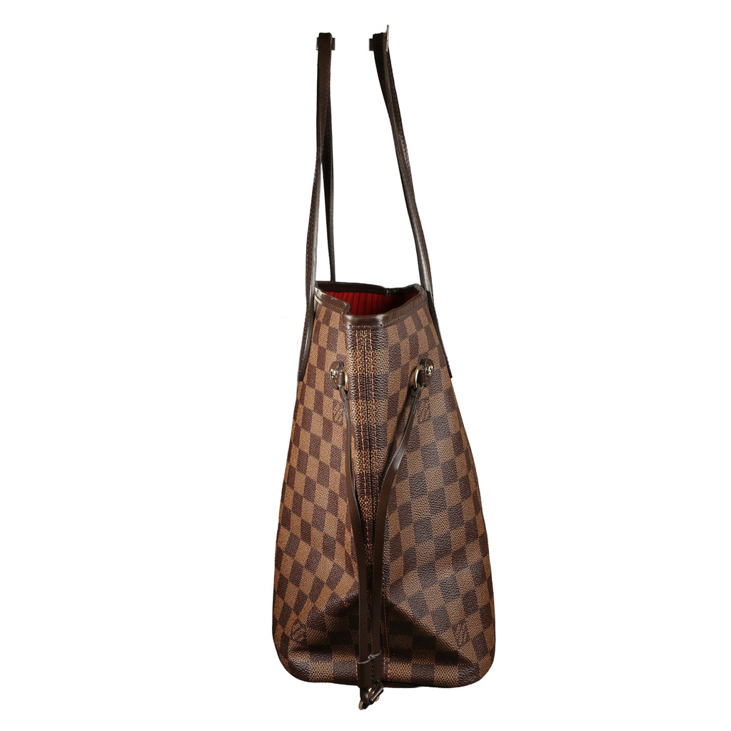 Preowned LOUIS VUITTON Neverfull MM Damier Ebene Canvas x Leather Trim | Luxe Again Maison