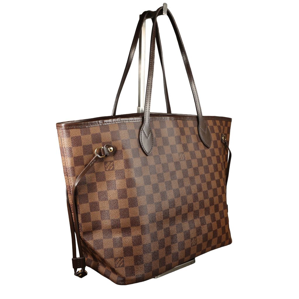 Preowned LOUIS VUITTON Neverfull MM Damier Ebene Canvas x Leather Trim | Luxe Again Maison