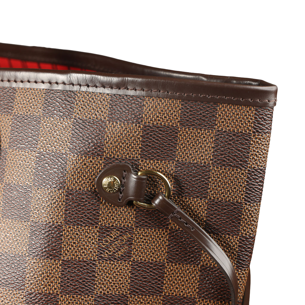 Preowned LOUIS VUITTON Neverfull MM Damier Ebene Canvas x Leather Trim | Luxe Again Maison