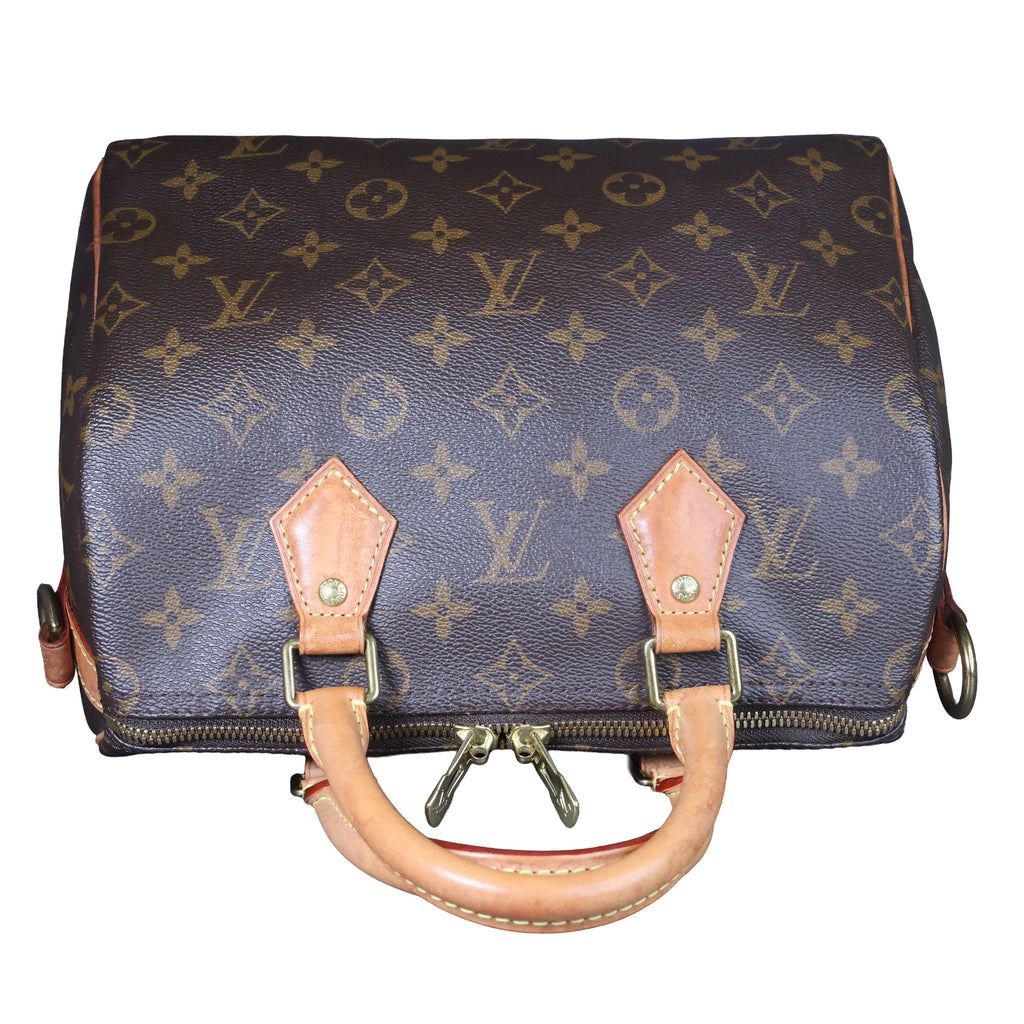 Preowned LOUIS VUITTON Vintage Speedy Bandouliere 25 Monogram Brown | Luxe Again Maison