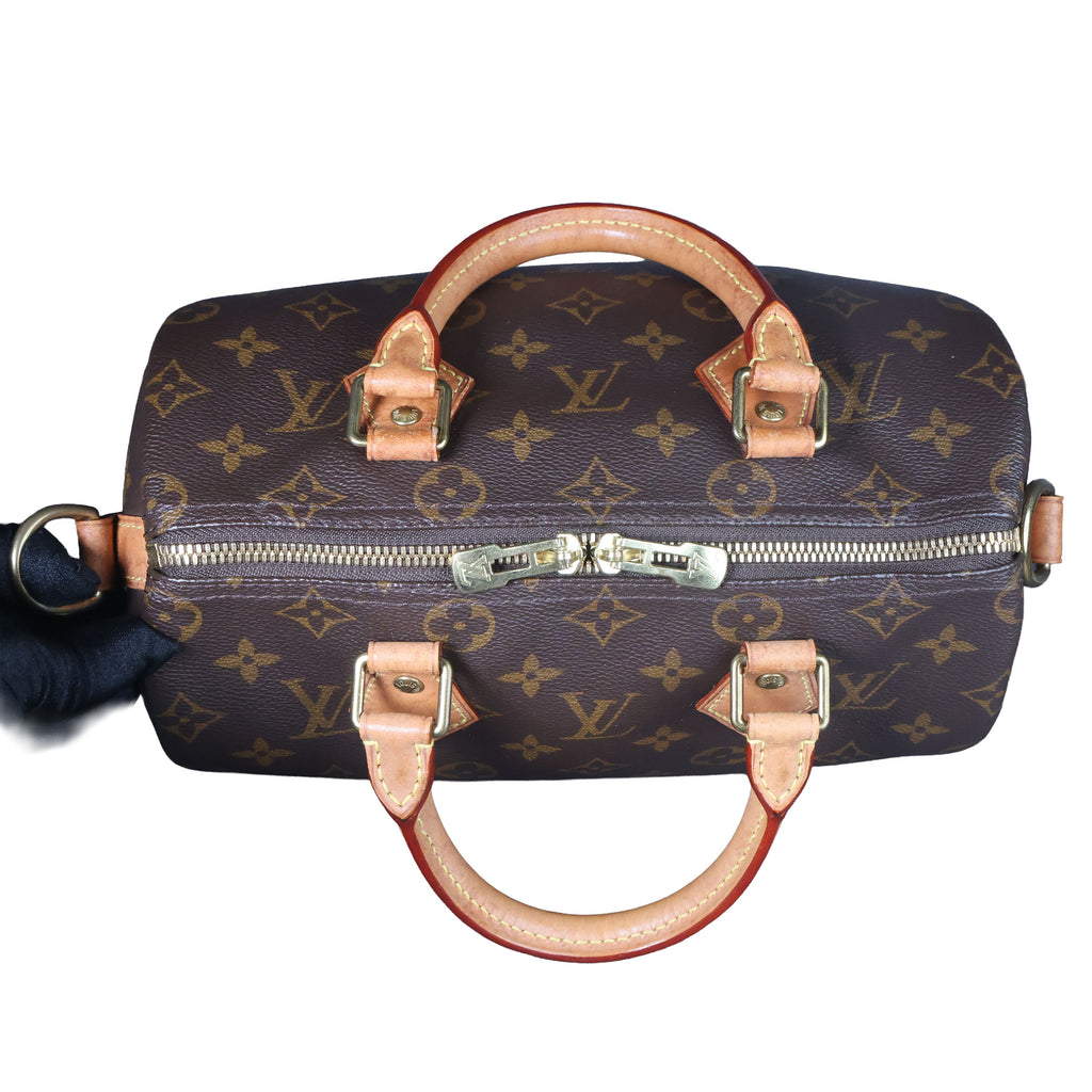 Preowned LOUIS VUITTON Vintage Speedy Bandouliere 25 Monogram Brown | Luxe Again Maison