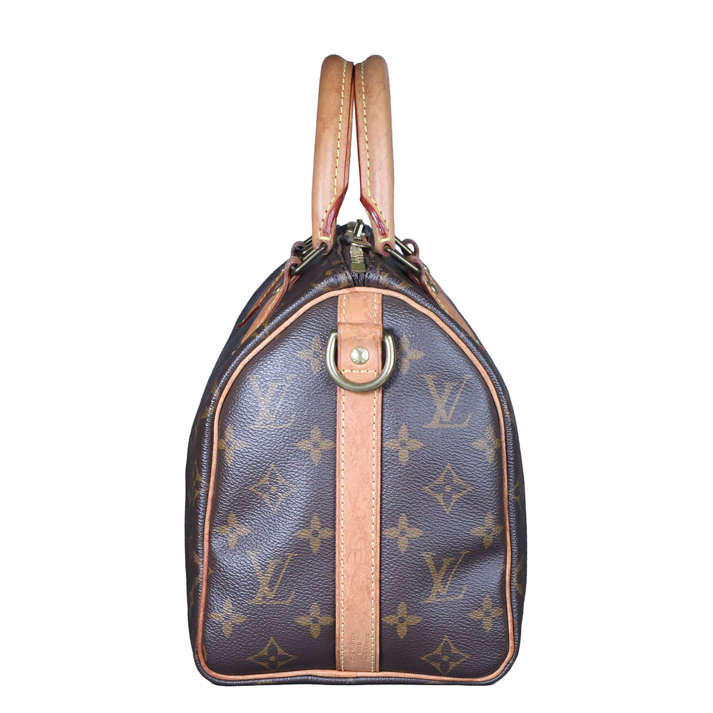 Preowned LOUIS VUITTON Vintage Speedy Bandouliere 25 Monogram Brown  Luxe Again Maison
