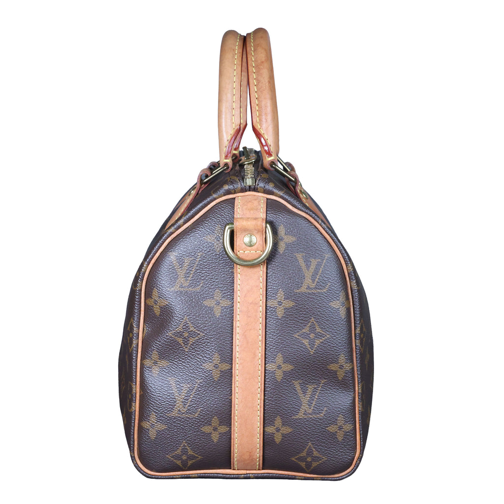 Preowned LOUIS VUITTON Vintage Speedy Bandouliere 25 Monogram Brown  Luxe Again Maison