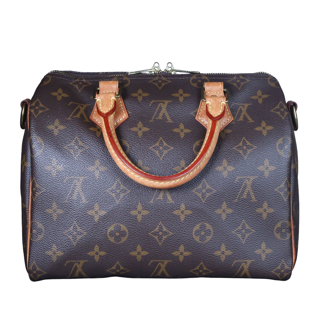 Preowned LOUIS VUITTON Vintage Speedy Bandouliere 25 Monogram Brown  Luxe Again Maison