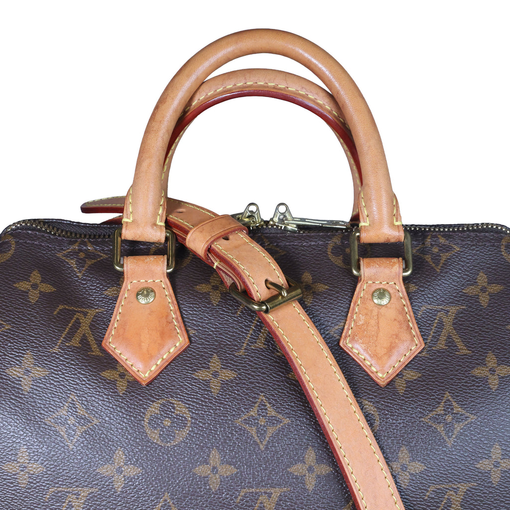 Preowned LOUIS VUITTON Vintage Speedy Bandouliere 25 Monogram Brown | Luxe Again Maison