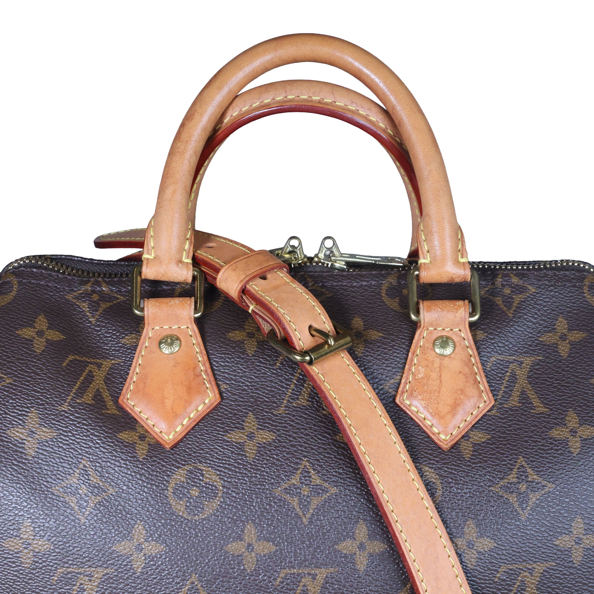 Preowned LOUIS VUITTON Vintage Speedy Bandouliere 25 Monogram Brown | Luxe Again Maison
