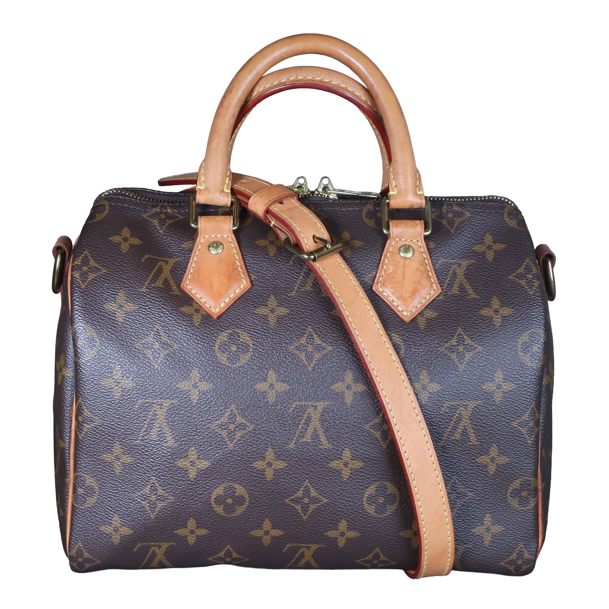 Preowned LOUIS VUITTON Vintage Speedy Bandouliere 25 Monogram Brown  Luxe Again Maison