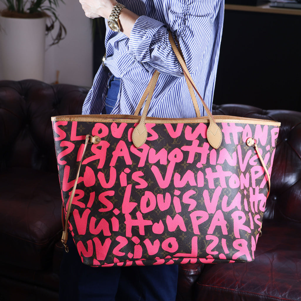 Preowned LOUIS VUITTON Stephen Sprouse Pink Graffiti Monogram Neverfull GM - Limited Edition 2009 | Luxe Again Maison