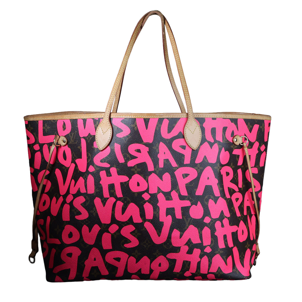 Preowned LOUIS VUITTON Stephen Sprouse Pink Graffiti Monogram Neverfull GM - Limited Edition 2009 | Luxe Again Maison