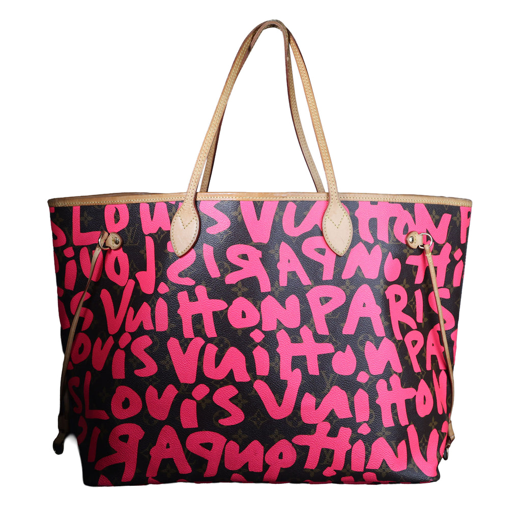 Preowned LOUIS VUITTON Stephen Sprouse Pink Graffiti Monogram Neverfull GM - Limited Edition 2009 | Luxe Again Maison