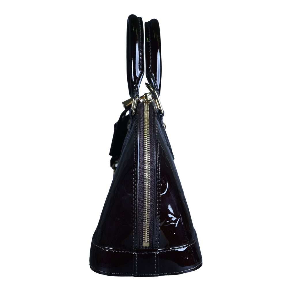 Preowned LOUIS VUITTON Vernis Alma BB Patent Leather Purple  | Luxe Again Maison