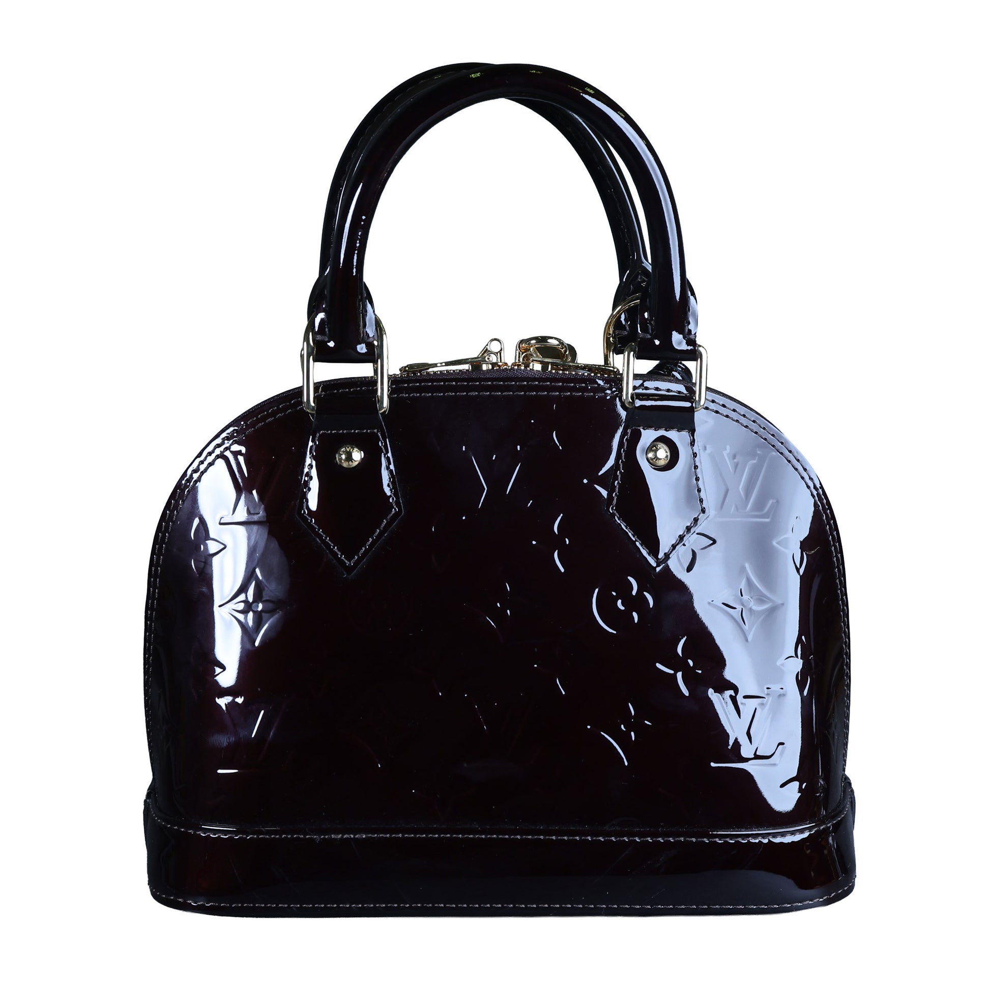 Preowned LOUIS VUITTON Vernis Alma BB Patent Leather Purple  | Luxe Again Maison