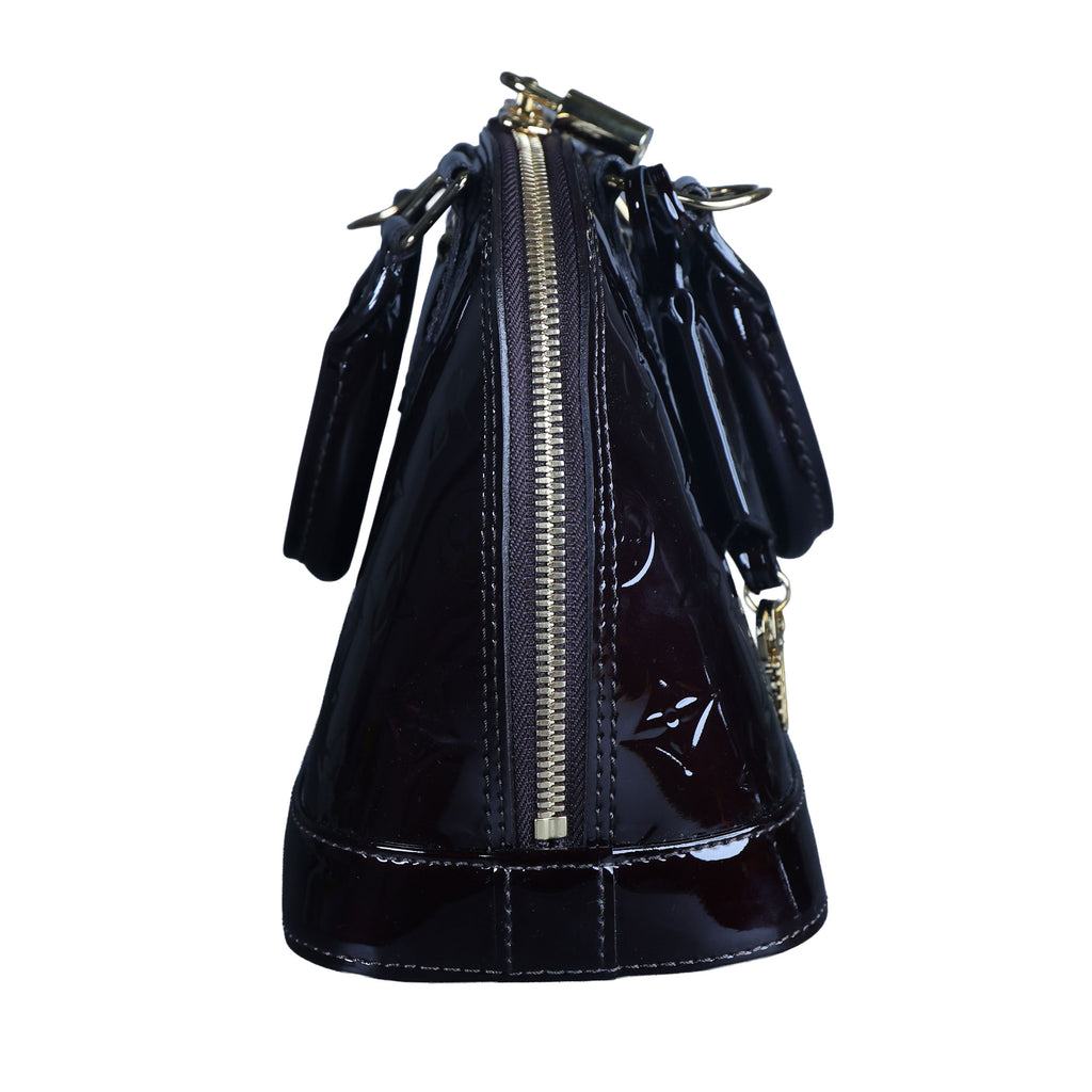 Preowned LOUIS VUITTON Vernis Alma BB Patent Leather Purple  | Luxe Again Maison