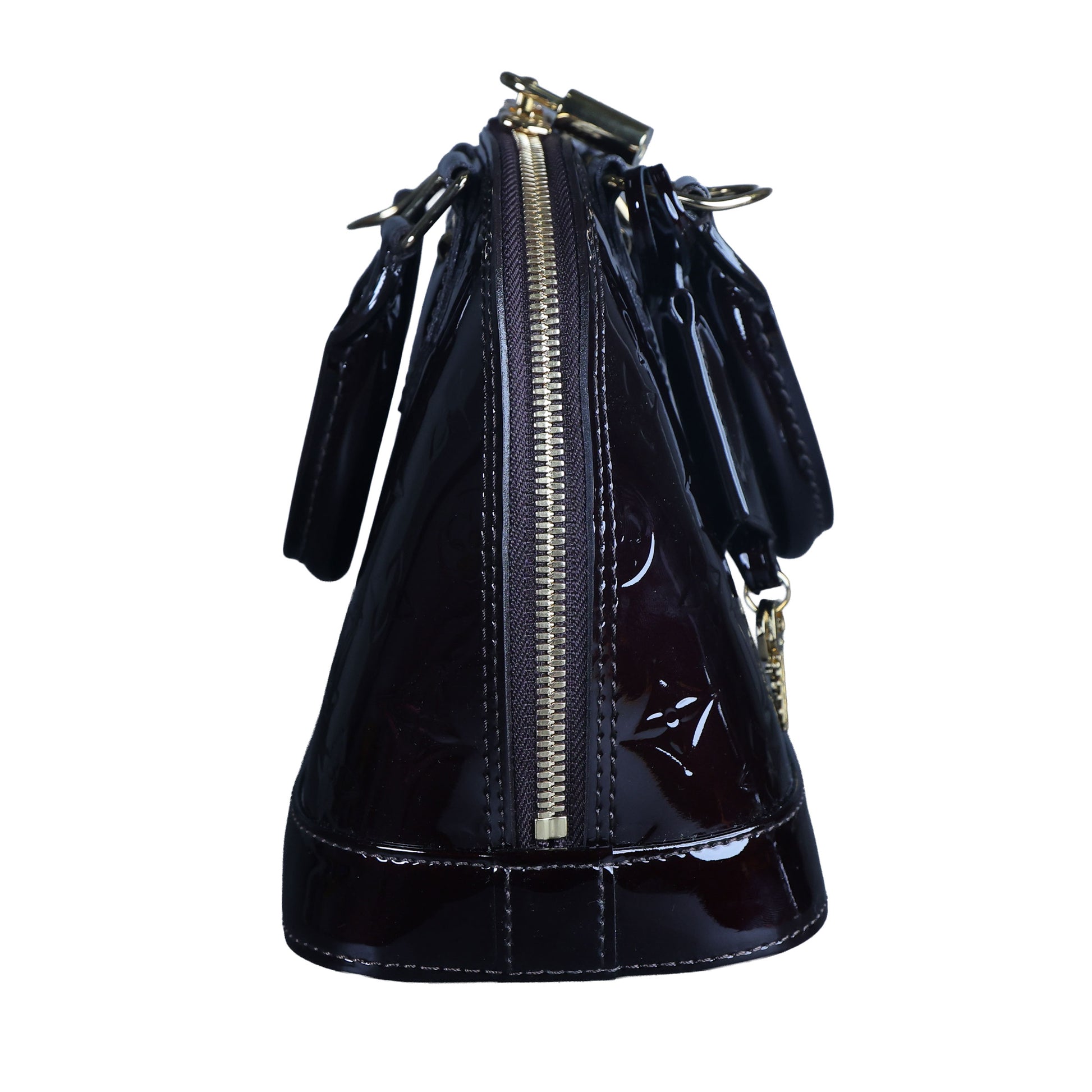 Preowned LOUIS VUITTON Vernis Alma BB Patent Leather Purple  | Luxe Again Maison