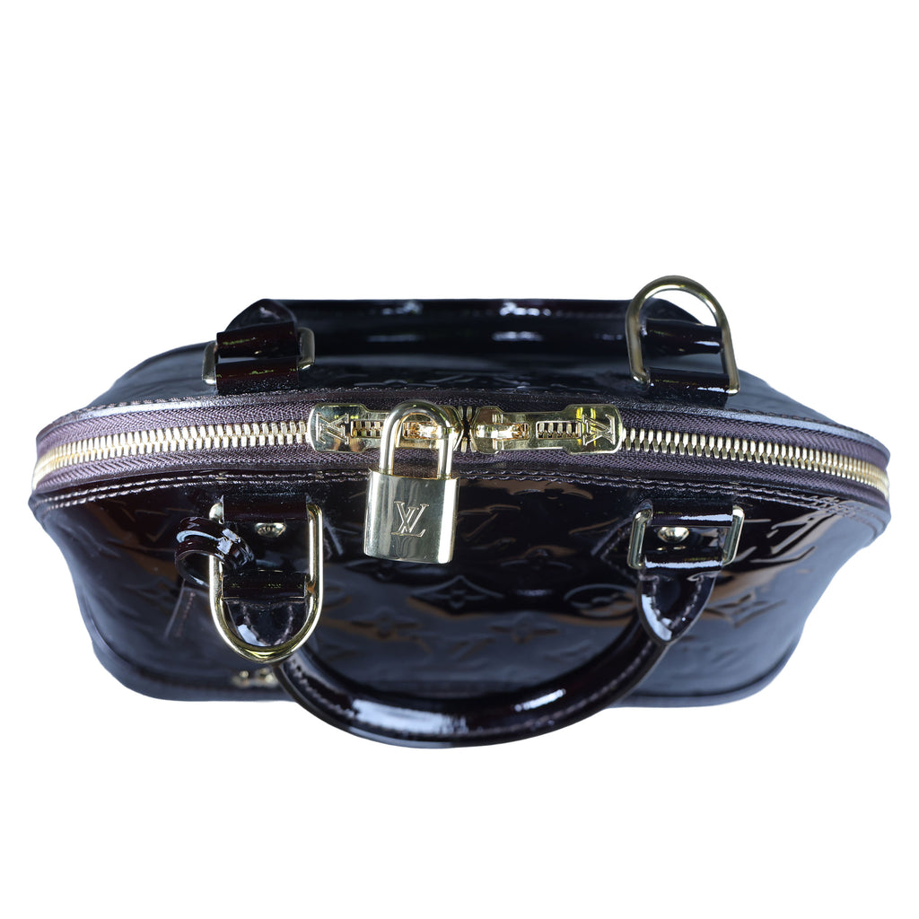 Preowned LOUIS VUITTON Vernis Alma BB Patent Leather Purple  | Luxe Again Maison