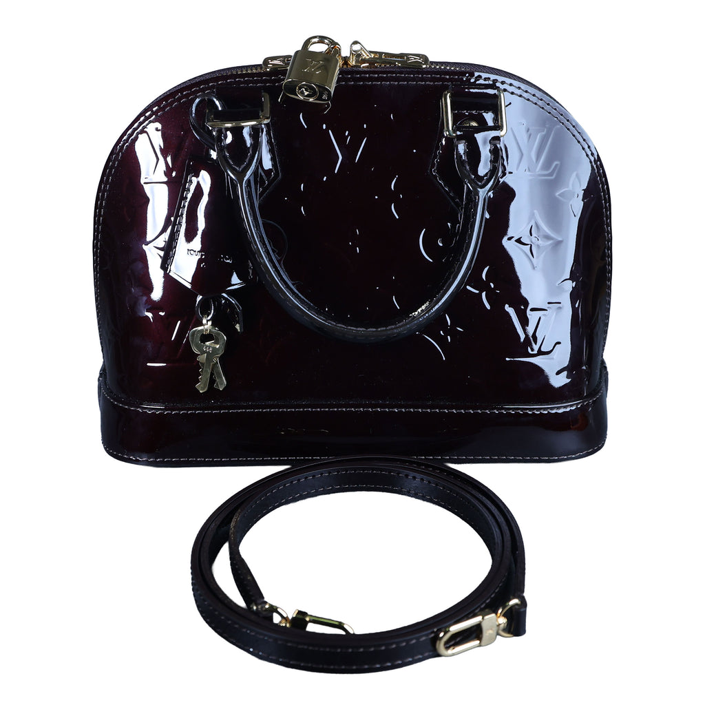 Preowned LOUIS VUITTON Vernis Alma BB Patent Leather Purple  | Luxe Again Maison