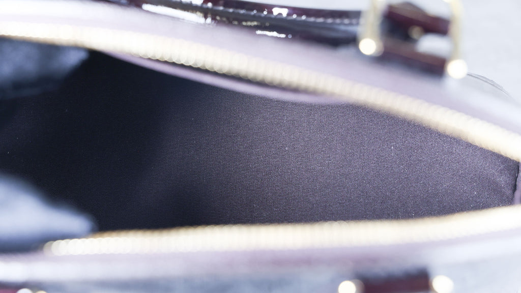 Preowned LOUIS VUITTON Vernis Alma BB Patent Leather Purple  | Luxe Again Maison