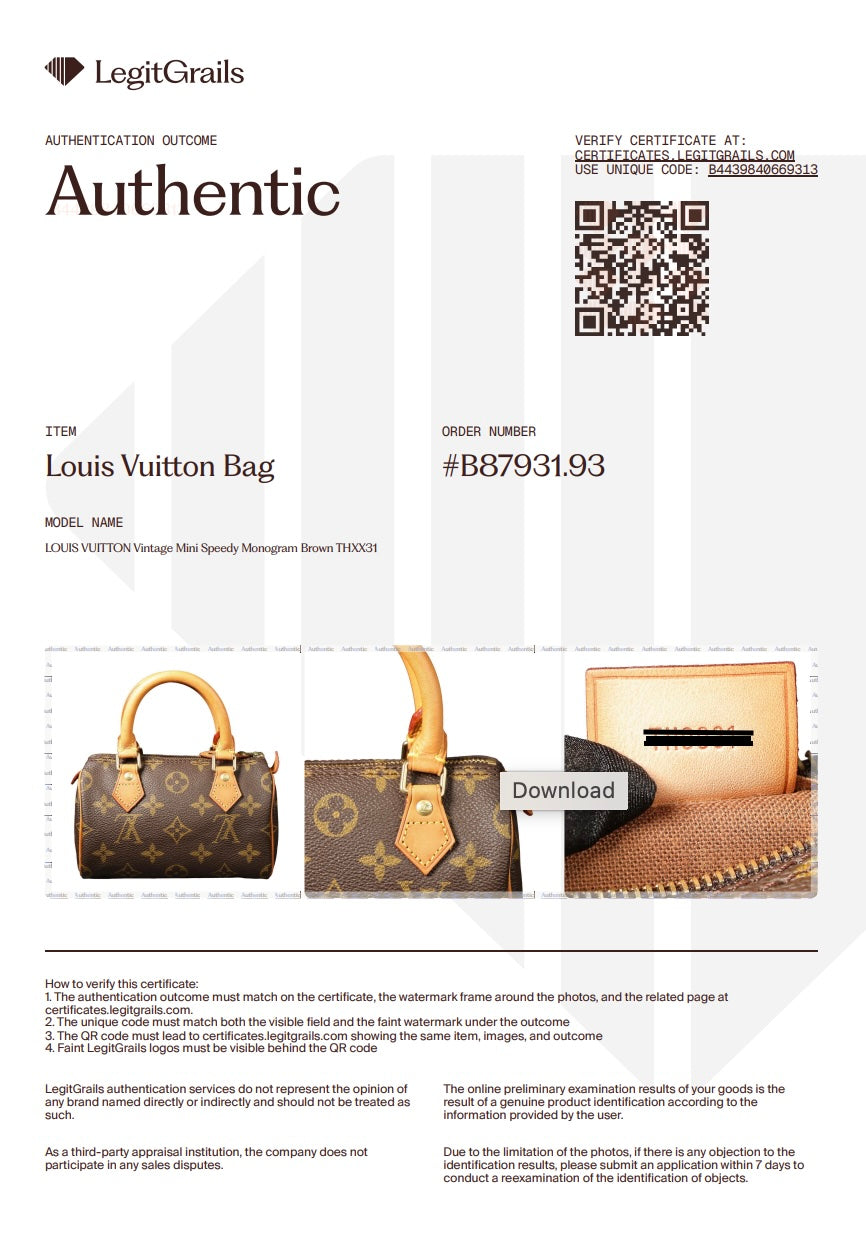 Preowned LOUIS VUITTON Vintage Mini Speedy Monogram Brown THXX31 | Luxe Again Maison