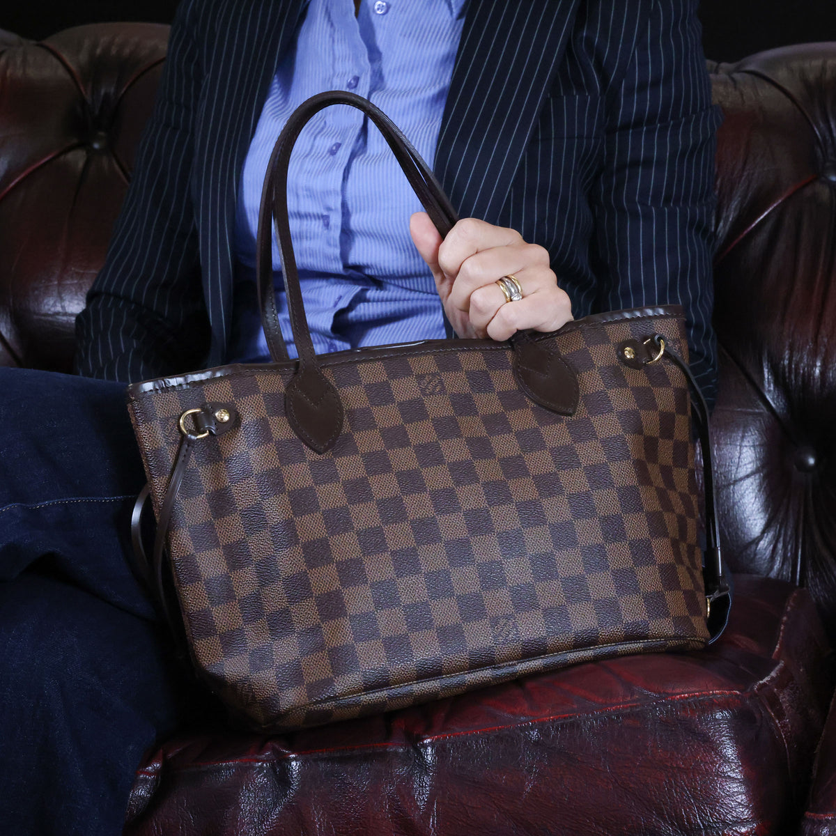 Preowned LOUIS VUITTON Vintage Nevefull PM Damier Ebene Brown | Luxe Again Maison