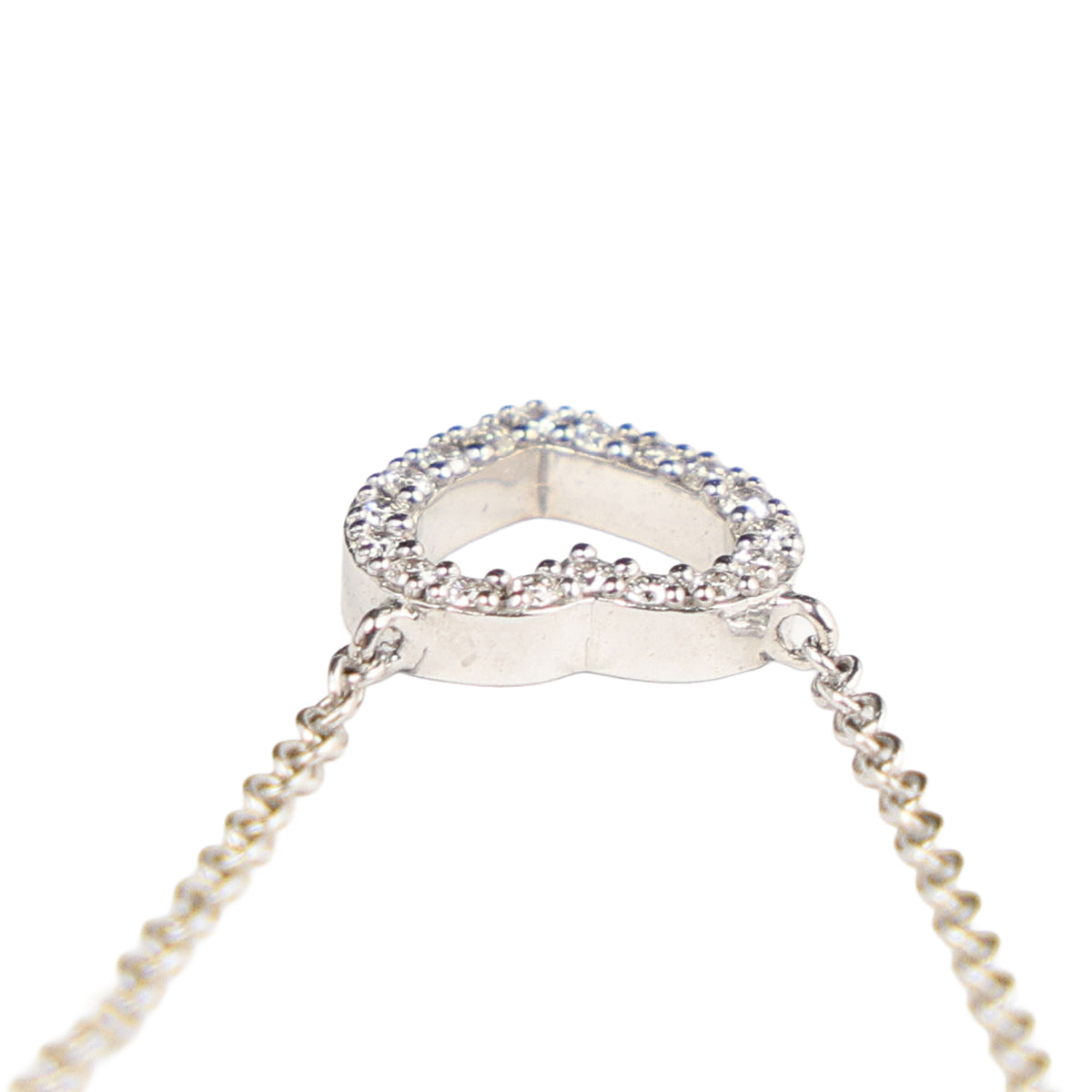 Preowned TIFFANY 18k WG Diamond Metro Heart Mini Pendant Necklace 1.9g | Luxe Again Maison