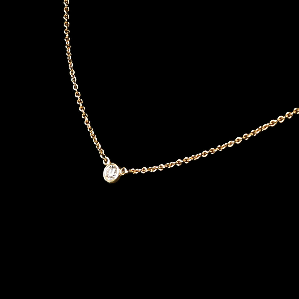 Preowned TIFFANY & Co x Elsa Peretti Diamonds by the Yard 18K YG Diamond Pendant Necklace 1.7g | Luxe Again Maison