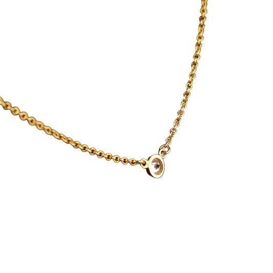 Preowned TIFFANY & Co x Elsa Peretti Diamonds by the Yard 18K YG Diamond Pendant Necklace 1.7g | Luxe Again Maison