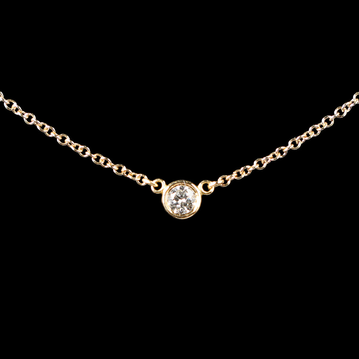 Preowned TIFFANY Elsa Peretti Diamonds by the Yard 18K YG Diamond Pendant Necklace 1.8g | Luxe Again Maison