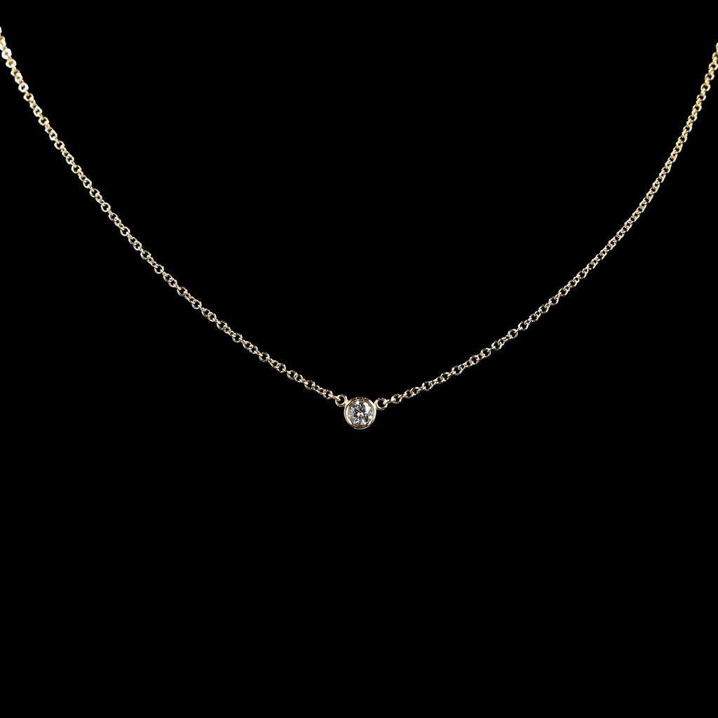 Preowned TIFFANY Elsa Peretti Diamonds by the Yard 18K YG Diamond Pendant Necklace 1.8g | Luxe Again Maison