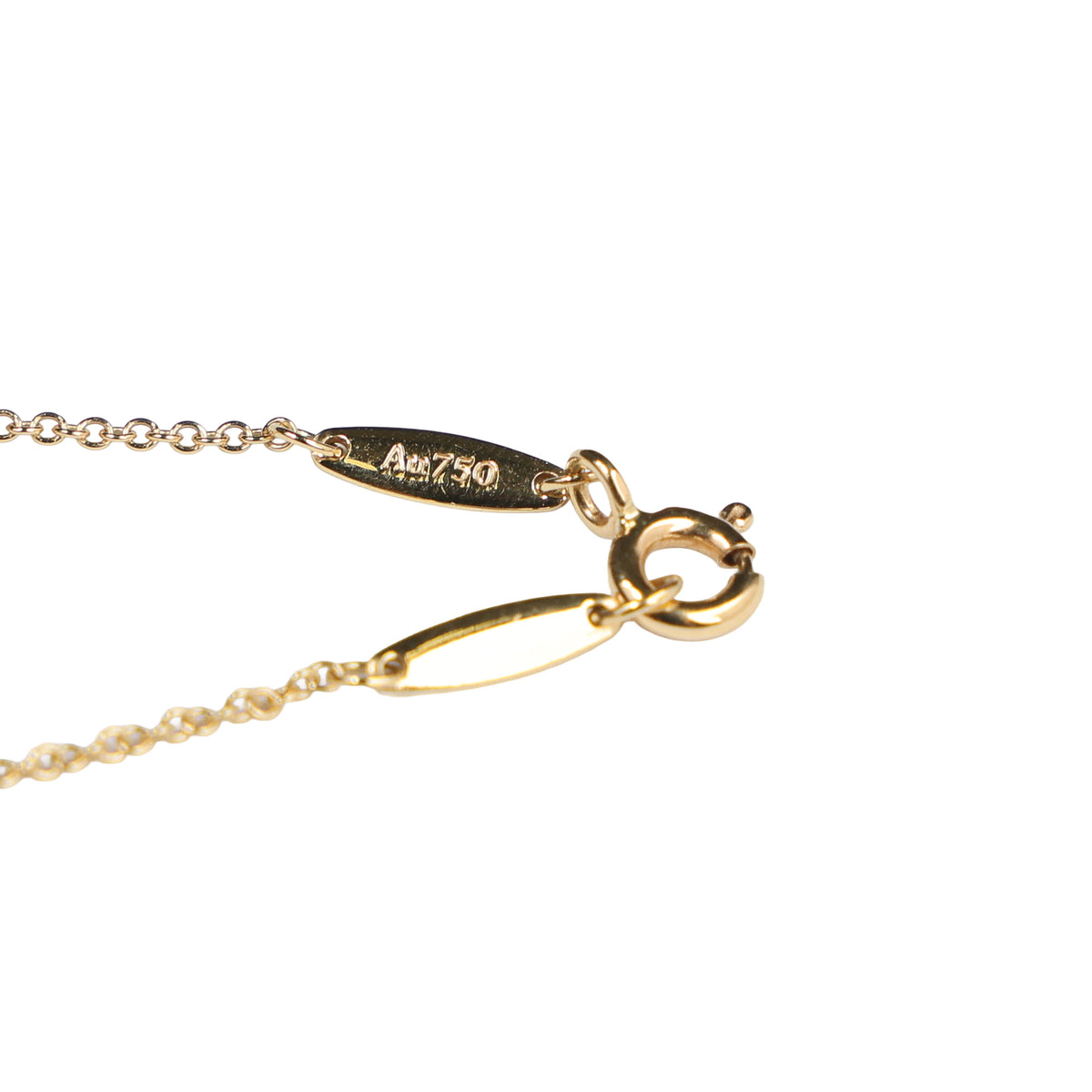 Preowned TIFFANY Elsa Peretti Diamonds by the Yard 18K YG Diamond Pendant Necklace 1.8g | Luxe Again Maison